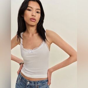 Reformation Kian Knit Top Ivory - Size L